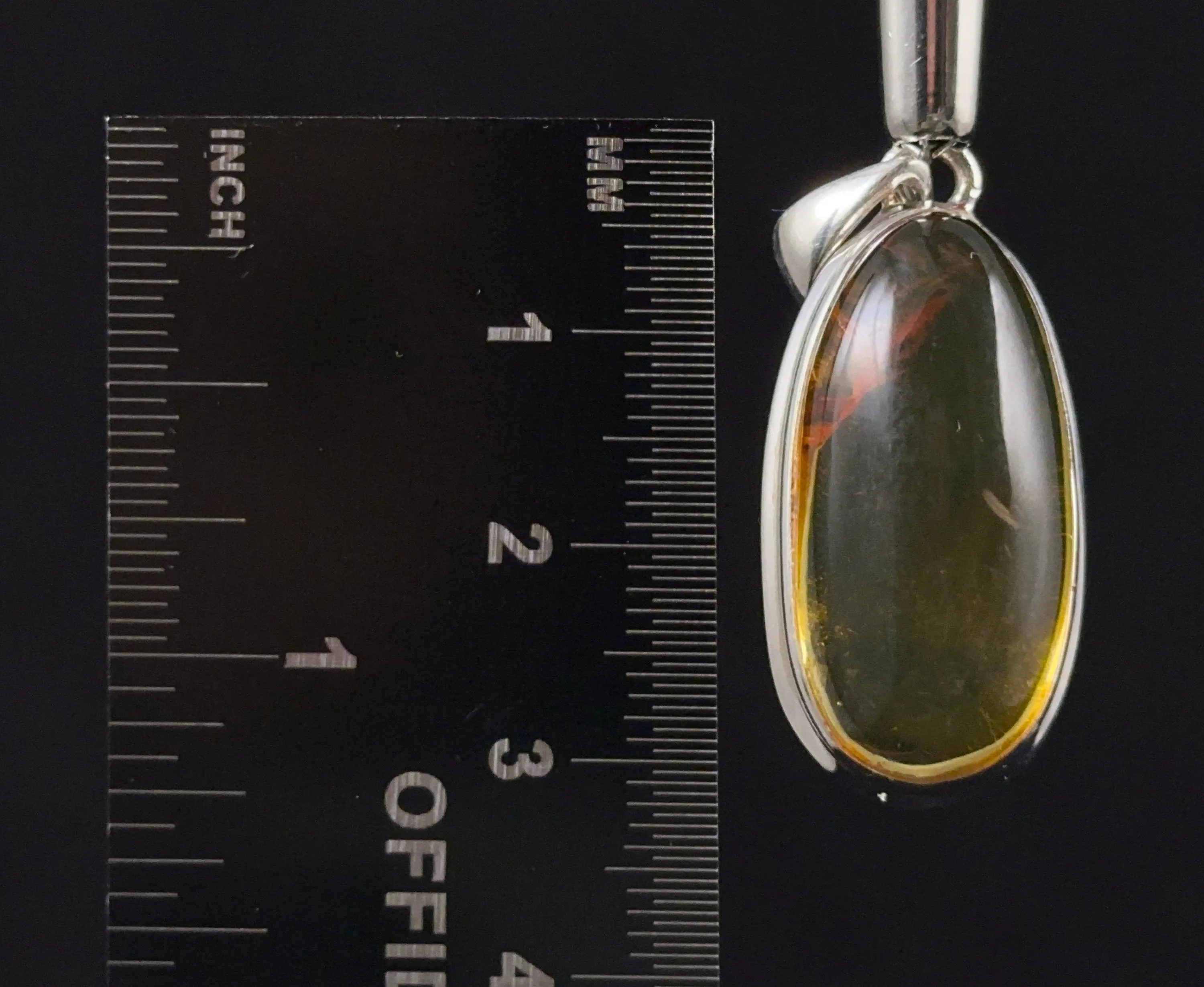 AMBER Pendant - AAA, Sterling Silver - Crystal Pendant, Fine Jewelry, Healing Crystals and Stones,  53424