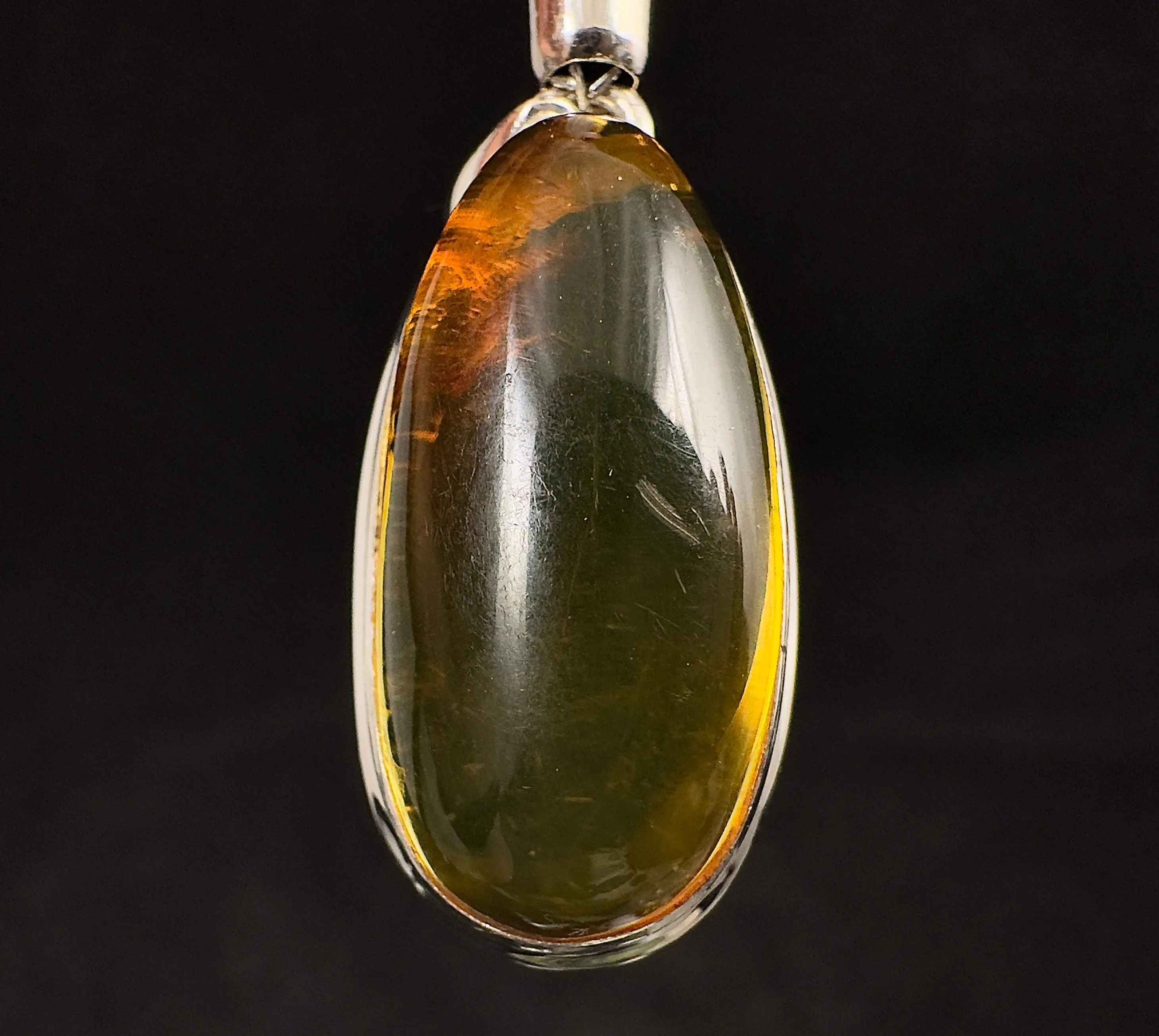 AMBER Pendant - AAA, Sterling Silver - Crystal Pendant, Fine Jewelry, Healing Crystals and Stones,  53424