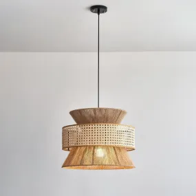 BambooLuxe Light - Italienische Bambus Rattan Pendelleuchte