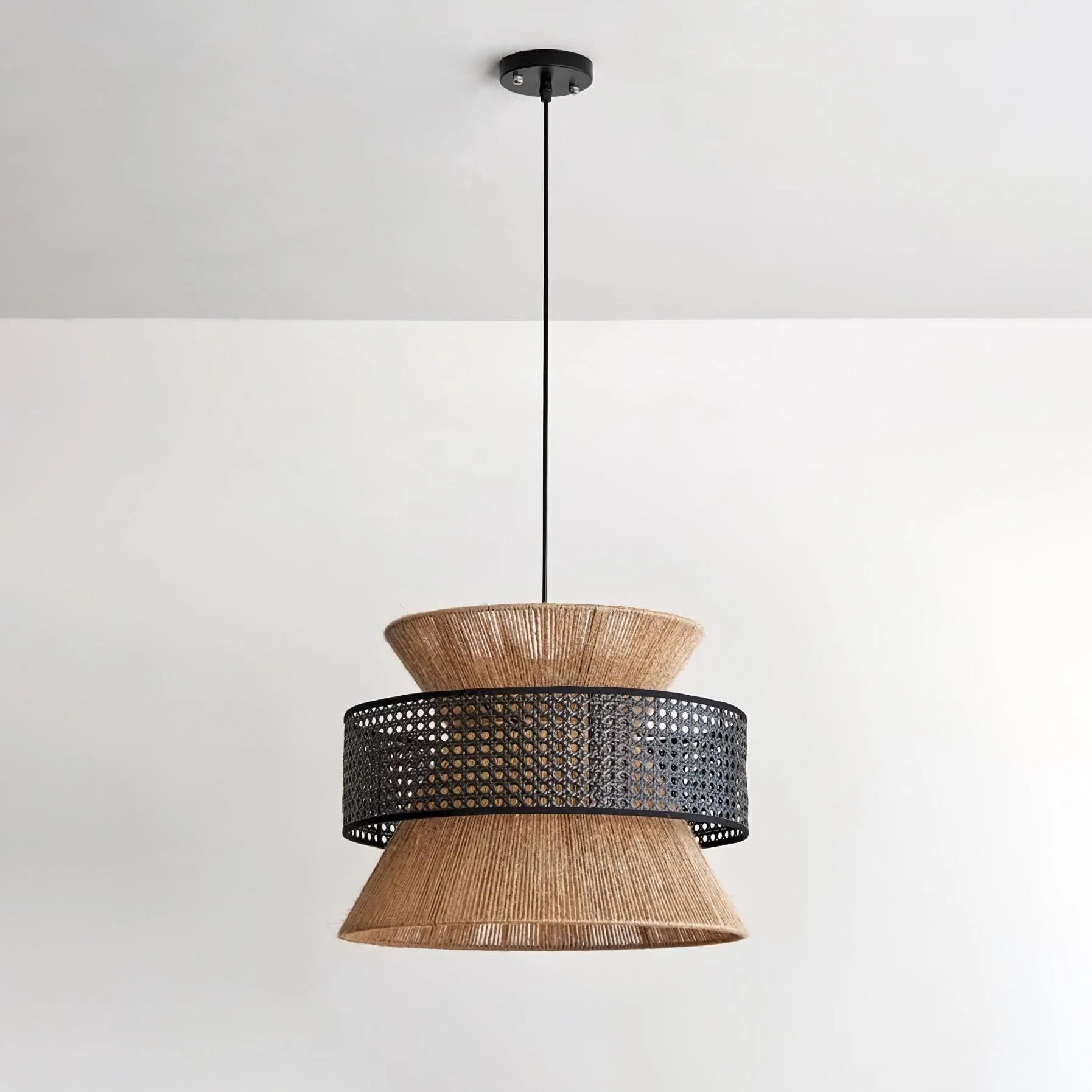 BambooLuxe Light - Italienische Bambus Rattan Pendelleuchte