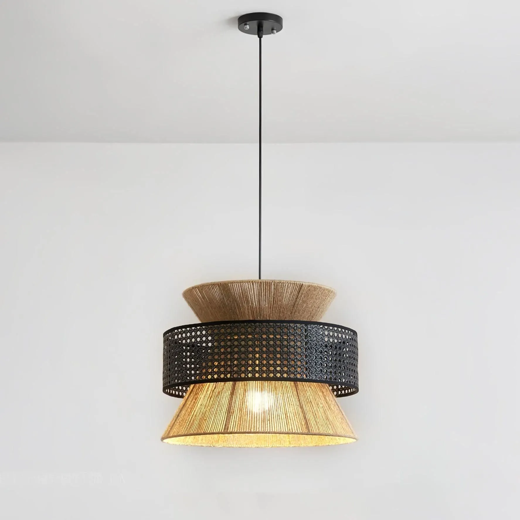BambooLuxe Light - Italienische Bambus Rattan Pendelleuchte