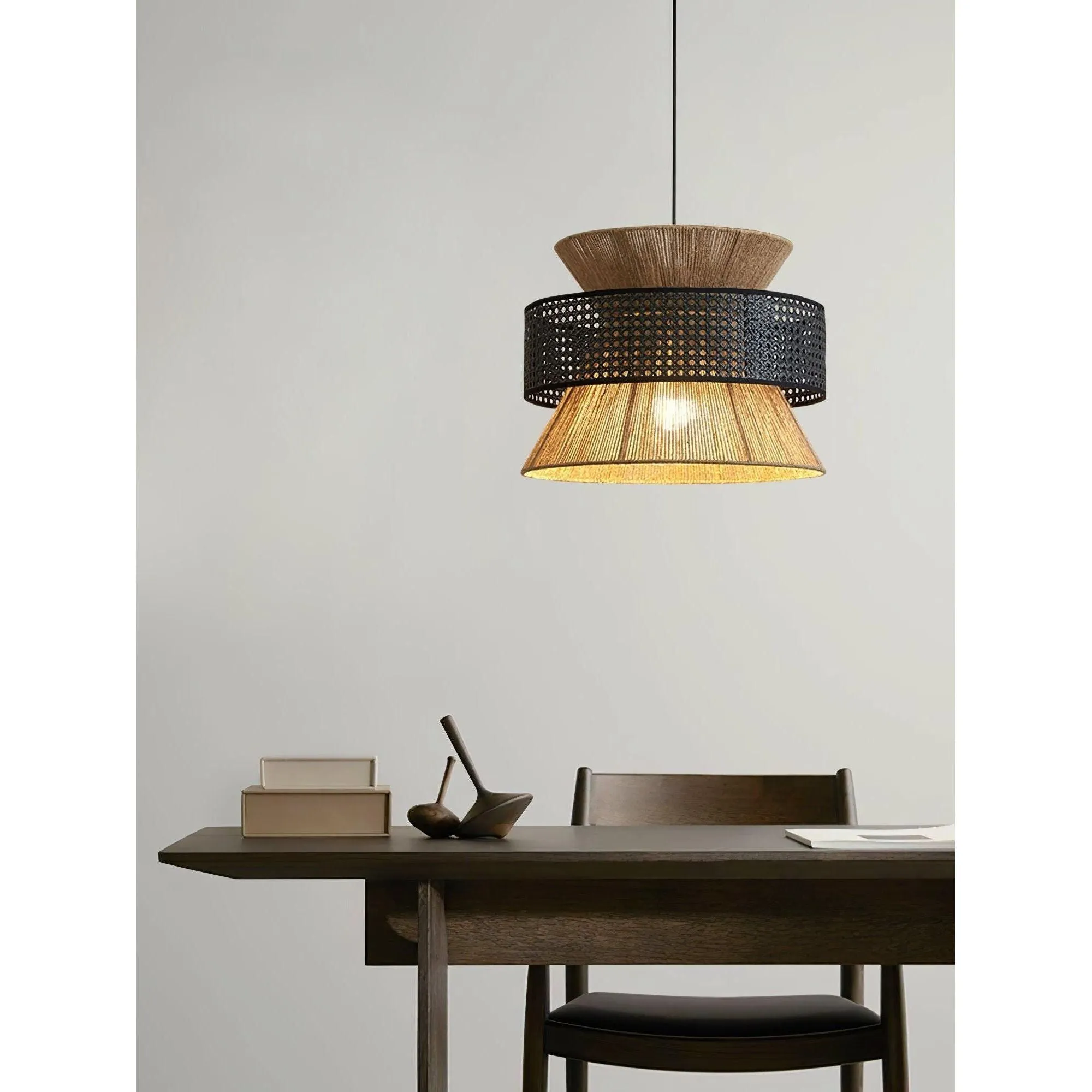 BambooLuxe Light - Italienische Bambus Rattan Pendelleuchte