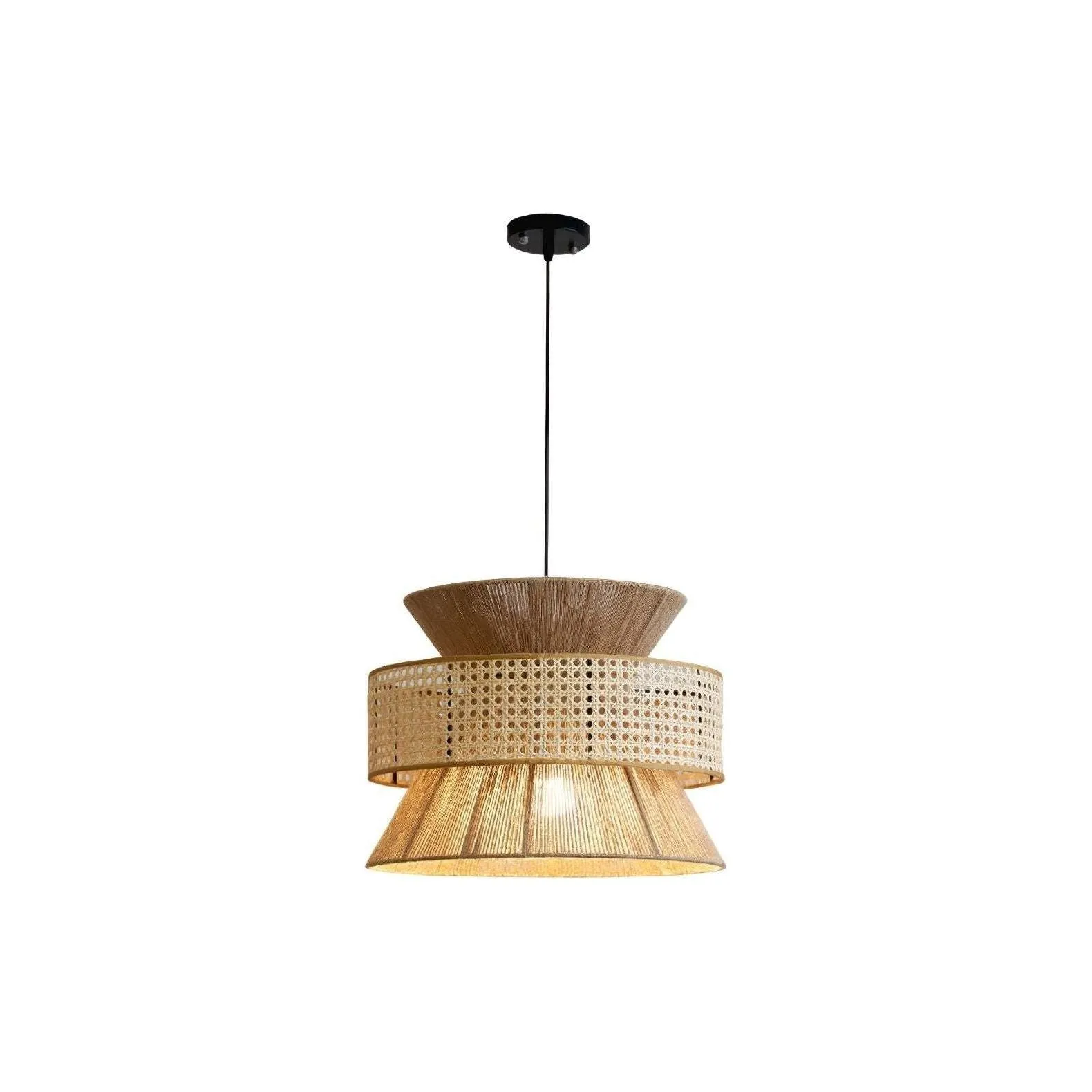 BambooLuxe Light - Italienische Bambus Rattan Pendelleuchte
