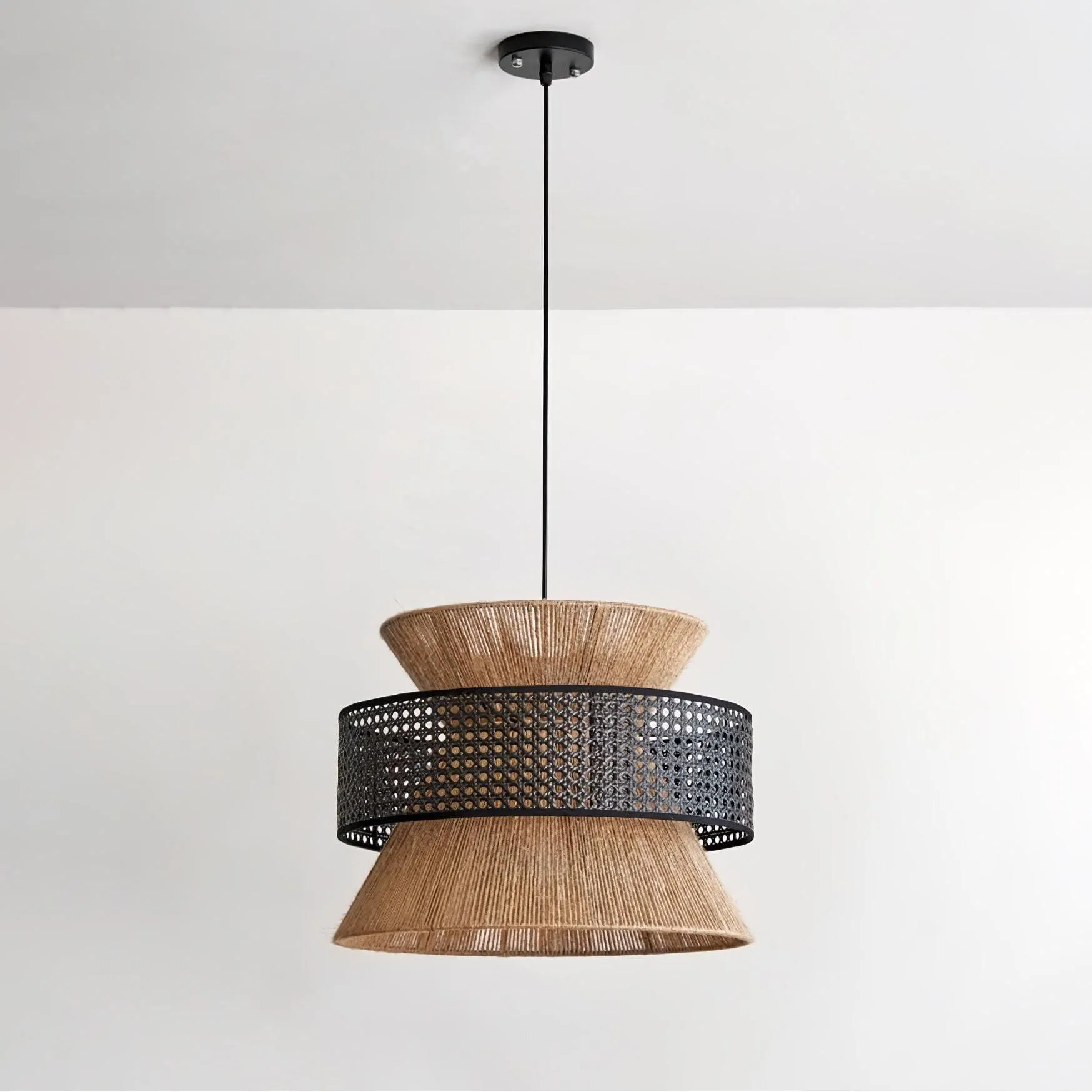 BambooLuxe Light - Italienische Bambus Rattan Pendelleuchte