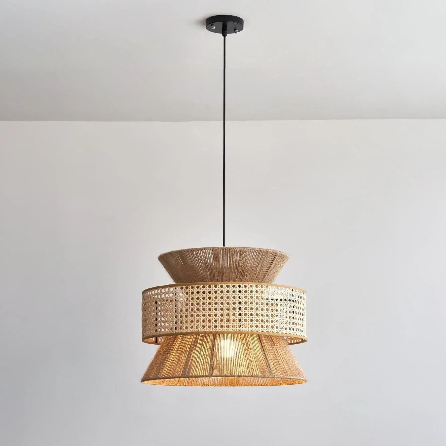 BambooLuxe Light - Italienische Bambus Rattan Pendelleuchte