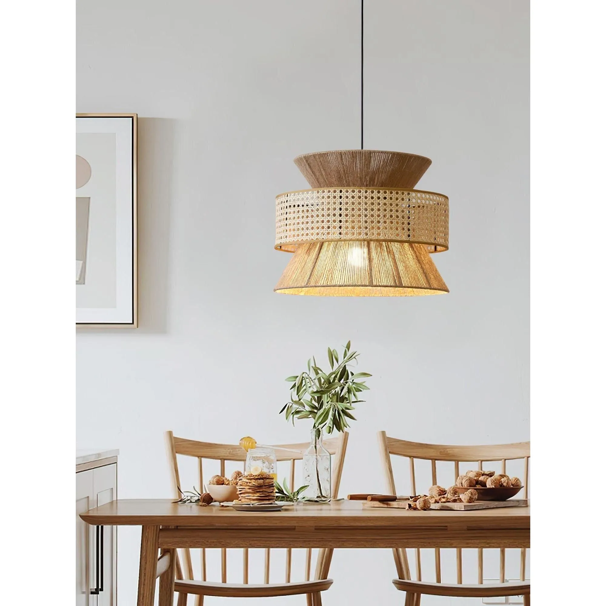 BambooLuxe Light - Italienische Bambus Rattan Pendelleuchte
