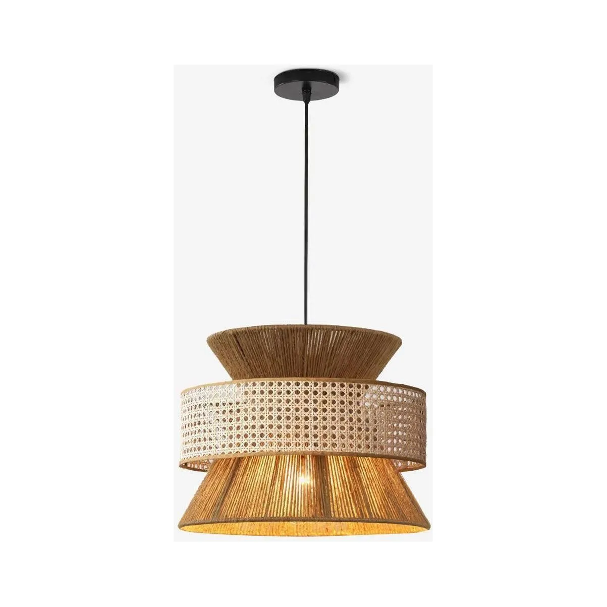 BambooLuxe Light - Italienische Bambus Rattan Pendelleuchte