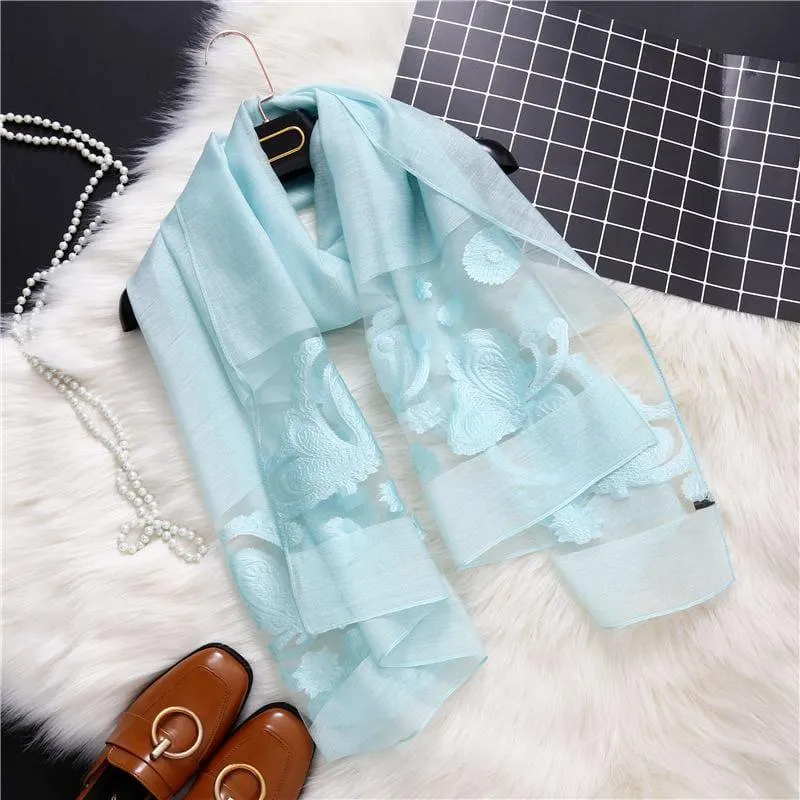 Beautifully Designed Embroidery Silk Scarf