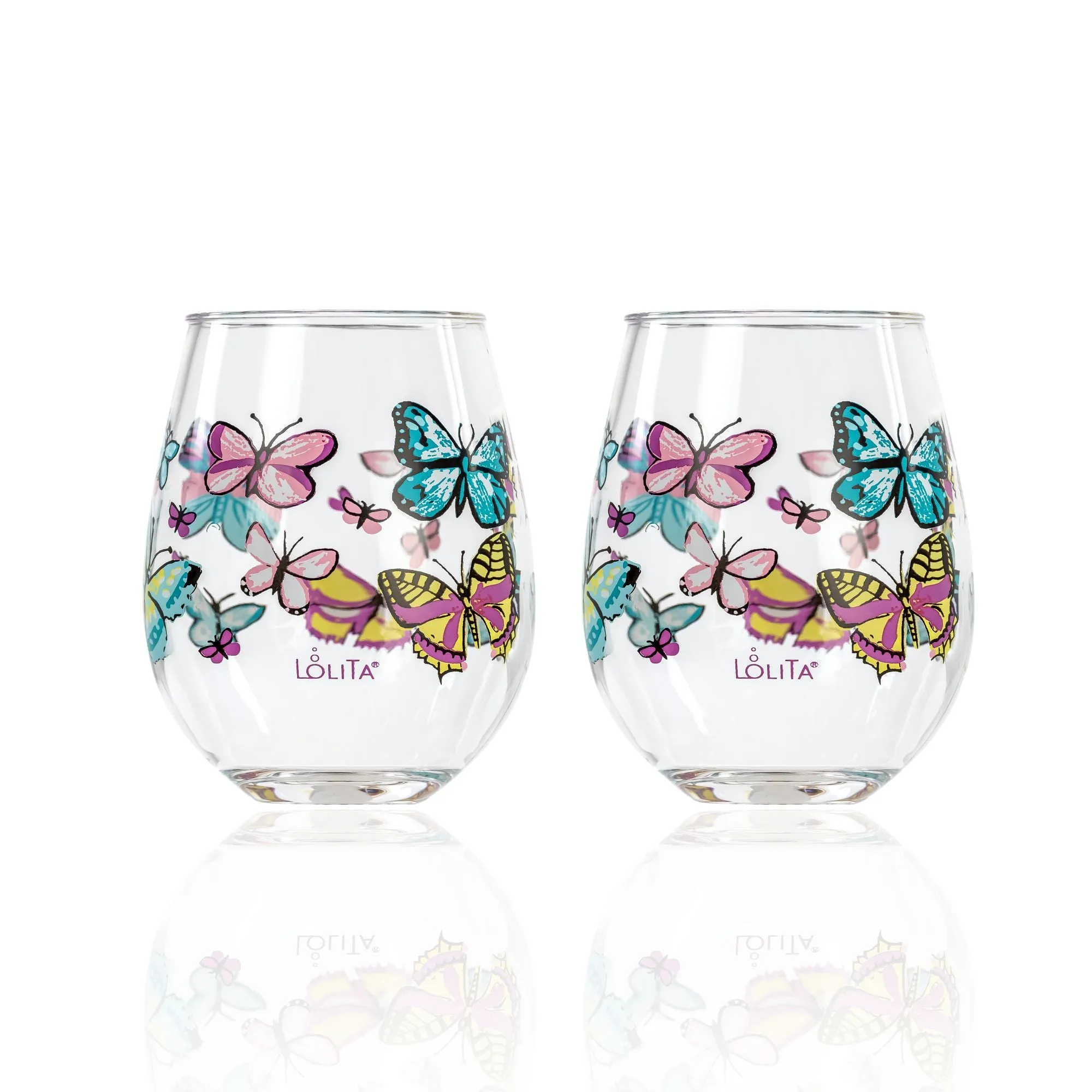 Butterfly Acrylic Stemless Set