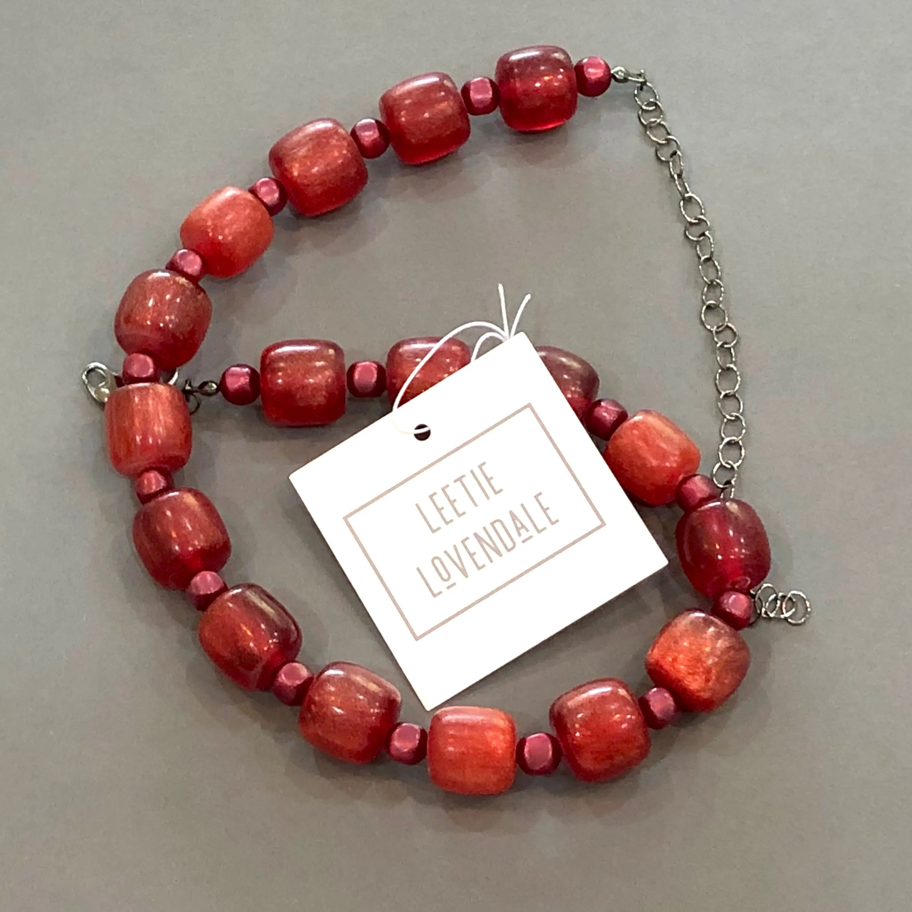 Garnet Glitter Marco Statement Necklace
