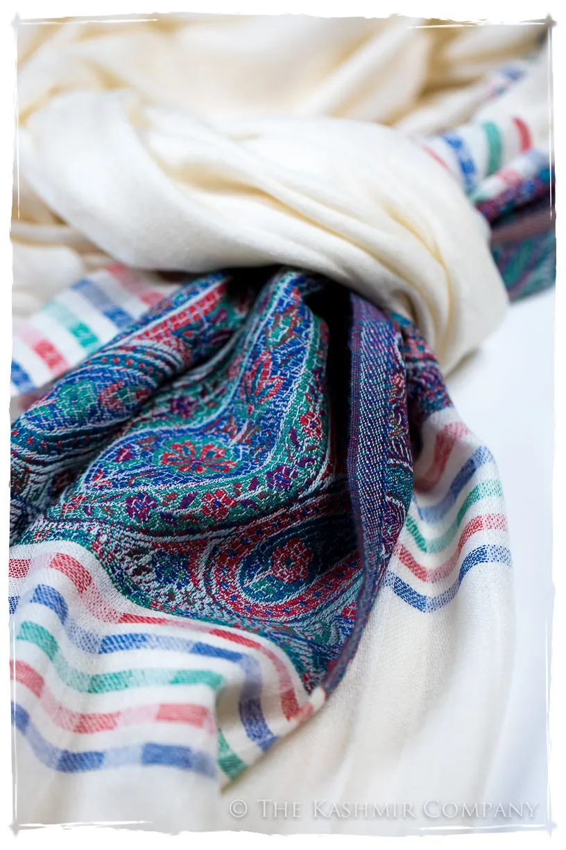 Graziella Frontière Ivory Kashmir Wool Scarf
