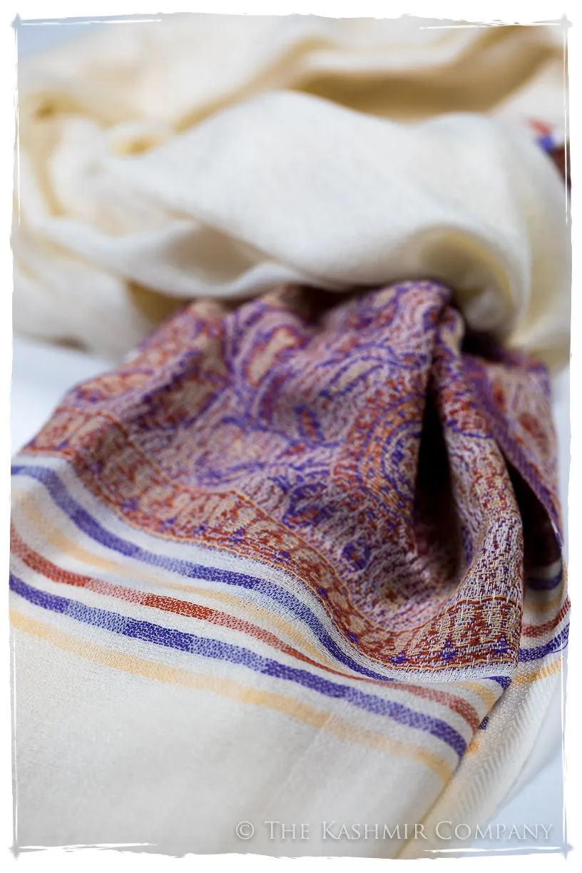 Griselda Frontière Ivory Kashmir Wool Scarf