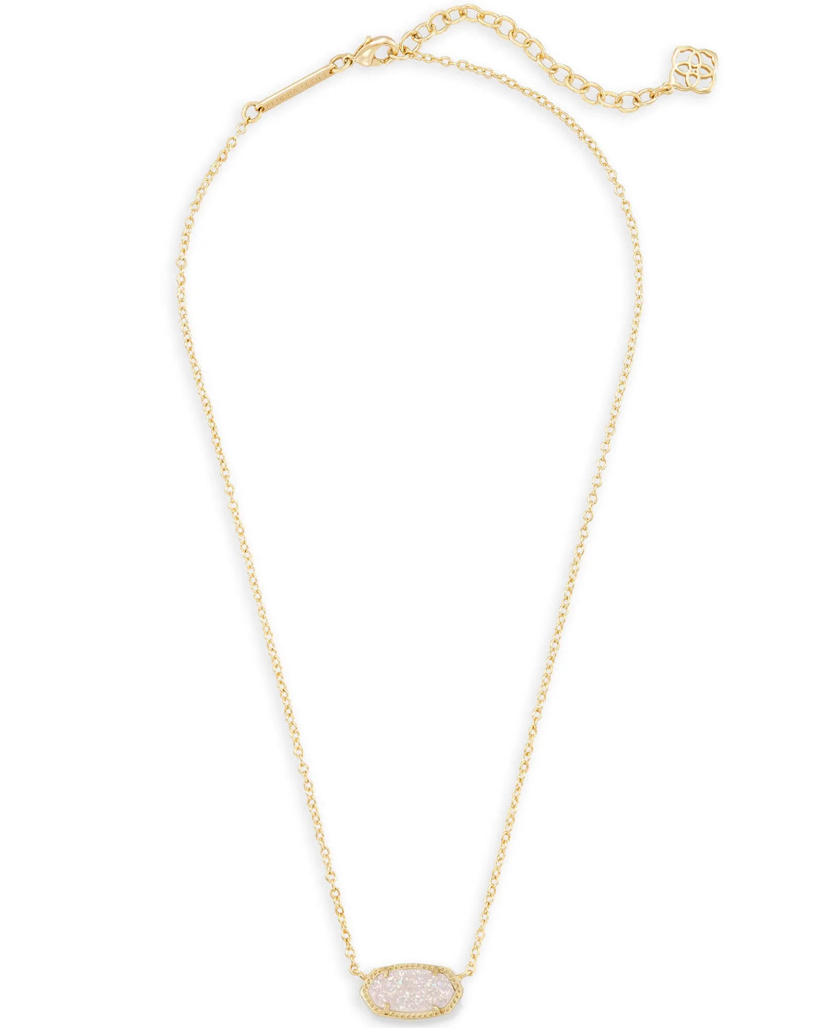 Kendra Scott Elisa Gold Pendant Necklace in Iridescent Drusy