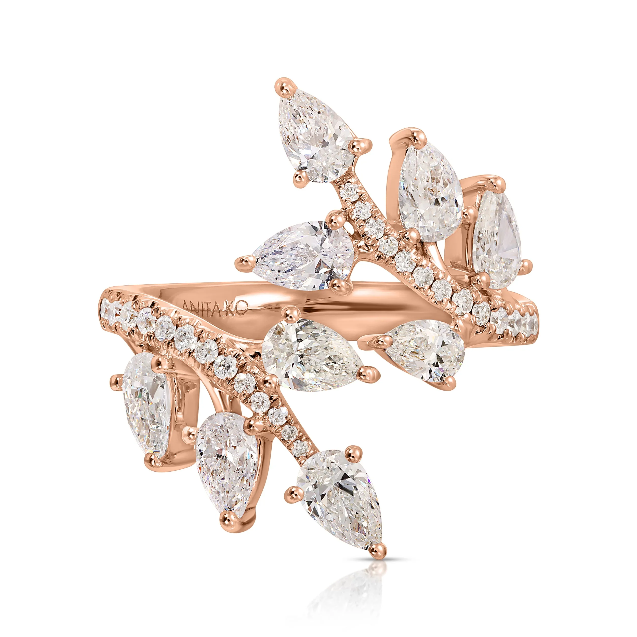 LARGE PAVE DIAMOND IVY RING