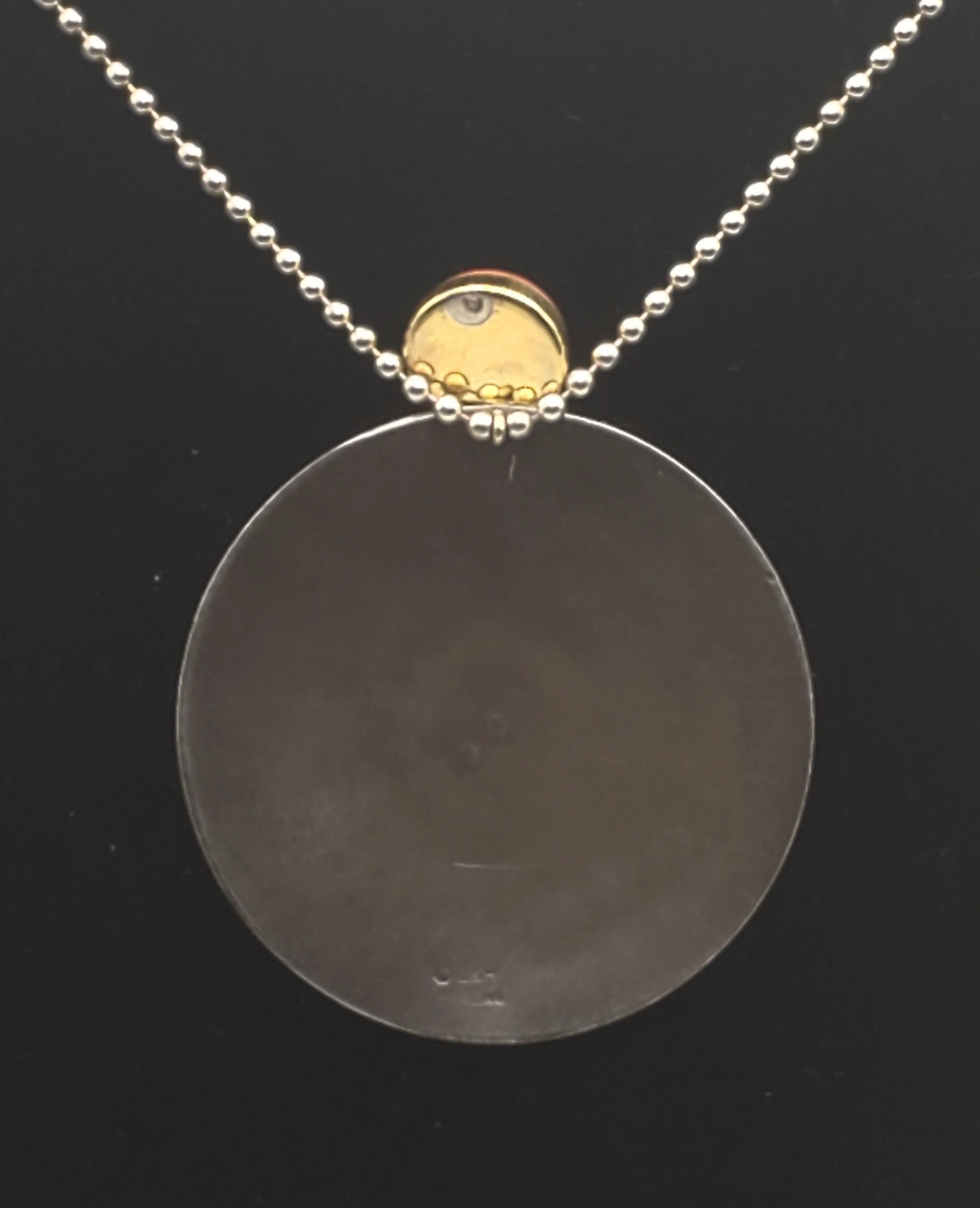 Lewis   Hubener - Handmade Sterling Silver 18k Vermeil Red Jasper Pendant Kinetic Jewelry Necklace - 20"