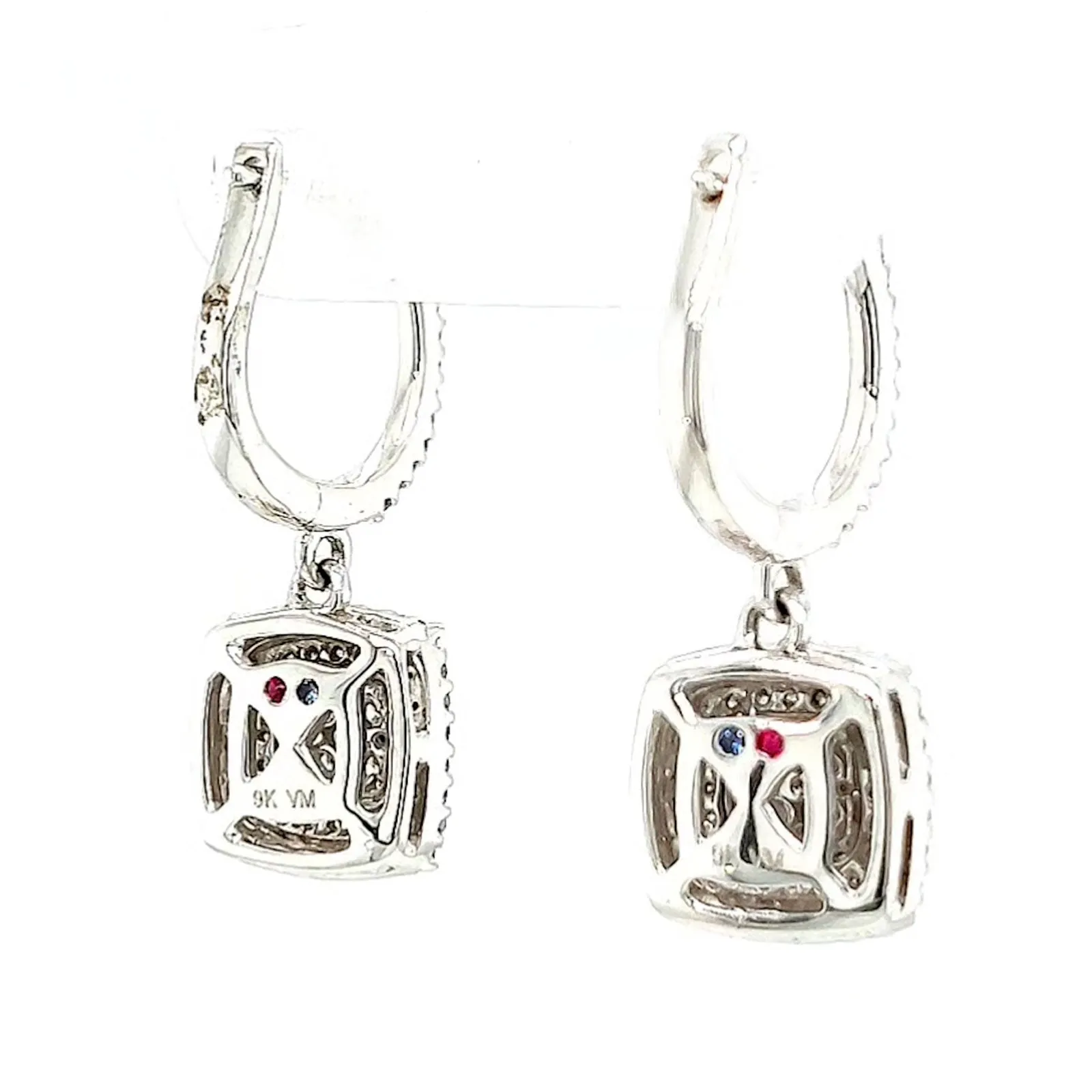 London 9ct White Gold Round Brilliant Cut with 1/2 CARAT tw of Diamonds Drop Earrings