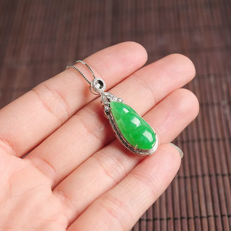 Natural Jade Pendant Jadeite Gold Pendant PT49