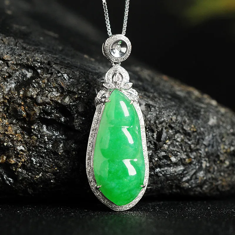 Natural Jade Pendant Jadeite Gold Pendant PT49
