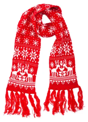 Red Snowflake Christmas Scarf