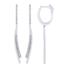 Sterling Silver 1/4Ctw Dangle Fashion Earrings
