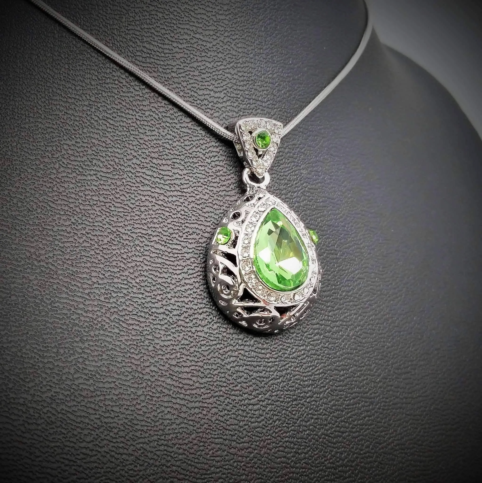 Vintage Filigree Teardrop Necklace and Earrings Set or Individual - Choose Your Color!