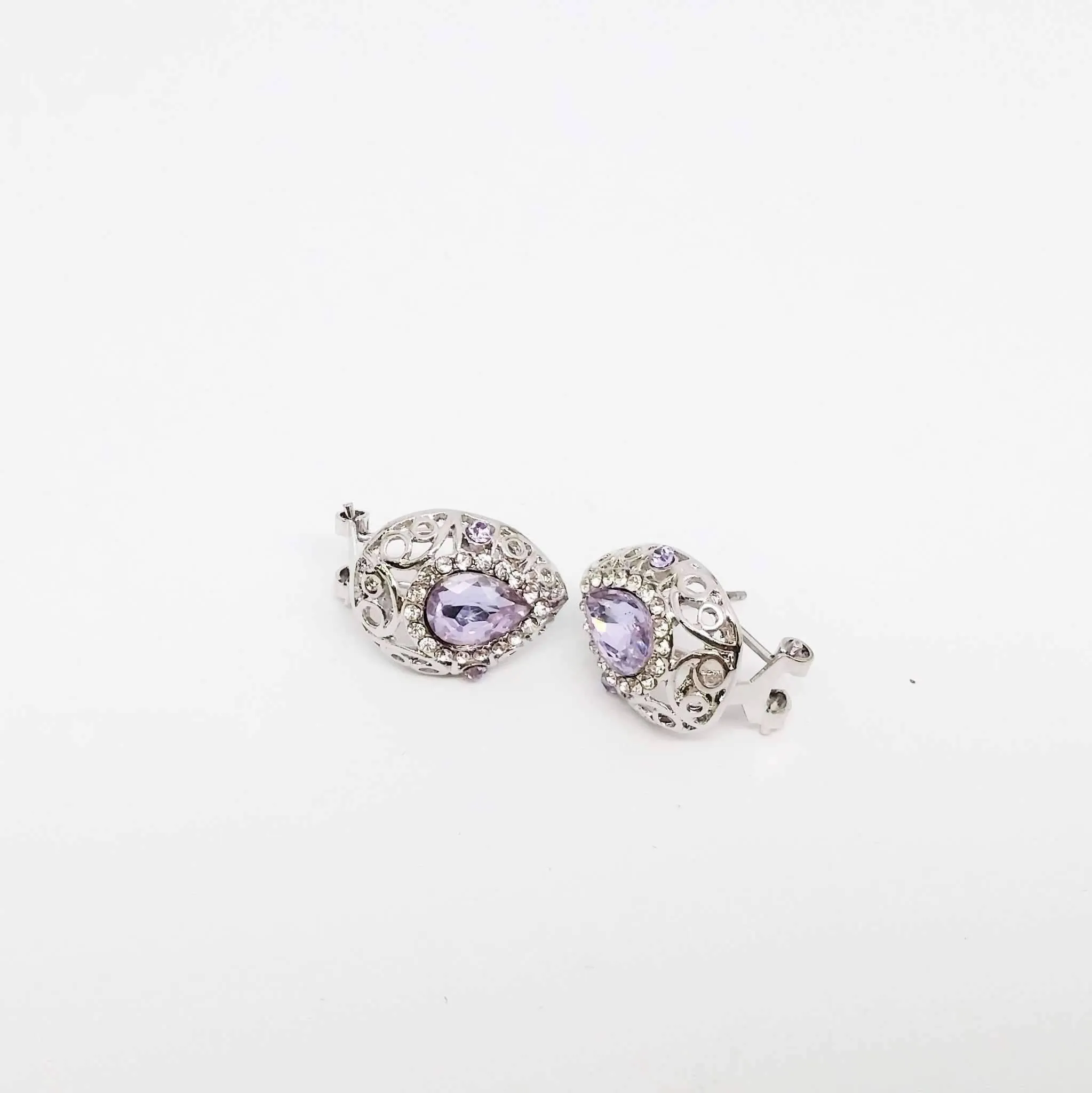Vintage Filigree Teardrop Necklace and Earrings Set or Individual - Choose Your Color!